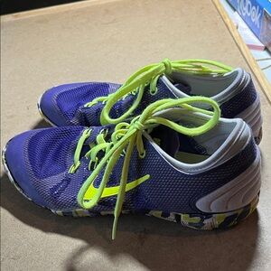 NIKE FREE CROSS BIONIC TRAINING ATHLETIC SHOES PURPLE, LIME GREEN, CAMO. W 6.5